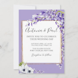 Foto Wisteria Blooms QR Code Hochzeit Einladung