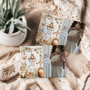 Foto Woodland Forest Animals Kinderdusche Dankeskarte