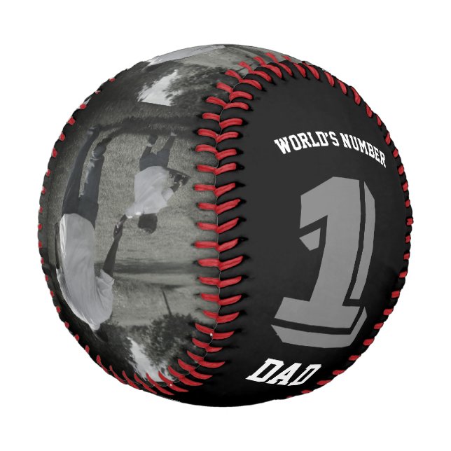 Foto World's Nummer Eins-Vater Großvater Schwarzer Baseball (Schrägansicht)
