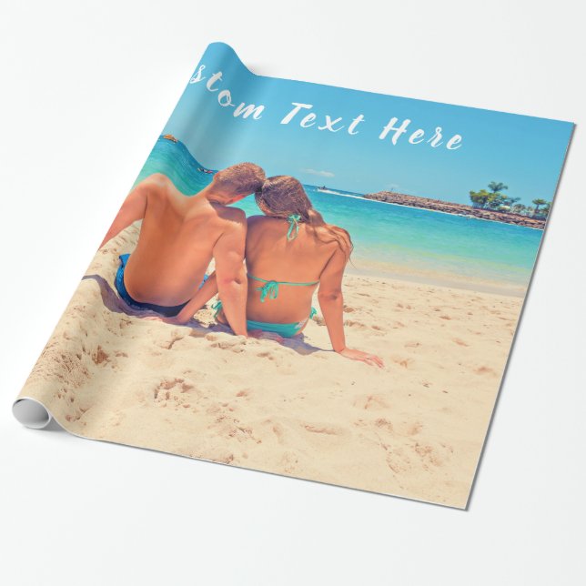 Foto-Wrapper mit benutzerdefiniertem Text Geschenkpapier (Ungerollt)