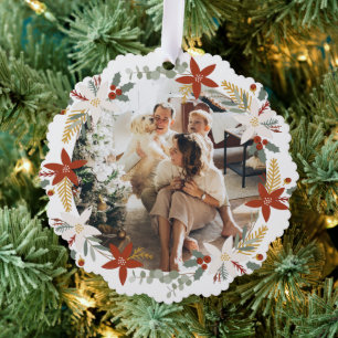 Foto Wreath Gerahmt Personalisierte Weihnachten Ornament Karte