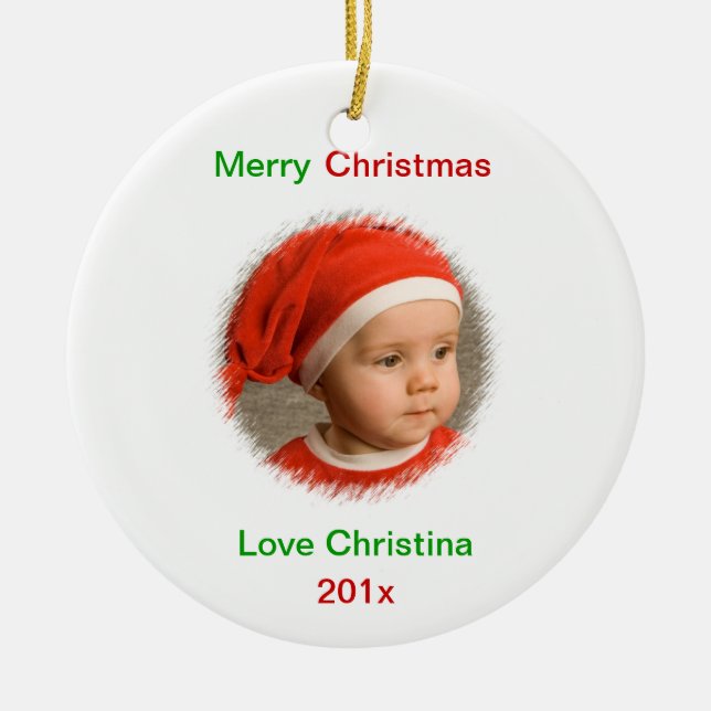 Foto wünscht personalisierte Foto-Verzierung Keramik Ornament (Vorne)