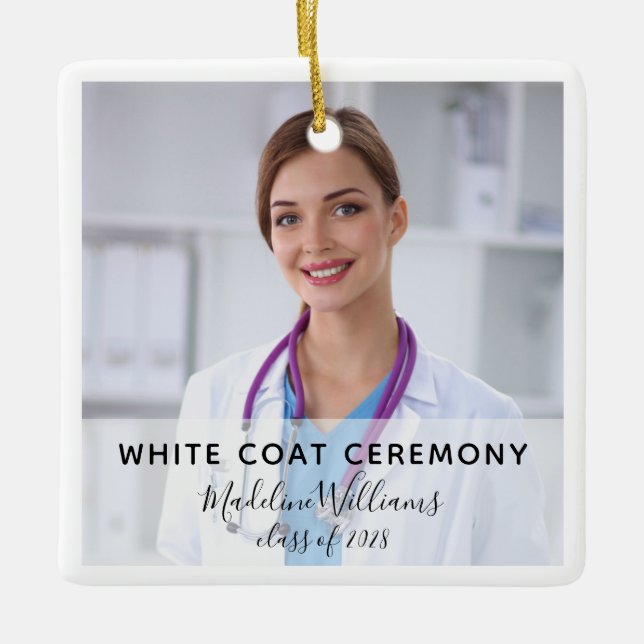 Foto-Zeremonie auf dem Weißen Coat Keramikornament (Vorderseite)