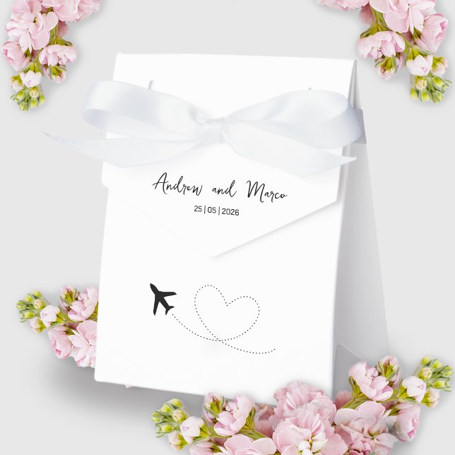 Foto Zielort Boarding Pass Hochzeit Geschenkschachtel (Destination Boarding Pass Wedding Favor Box)