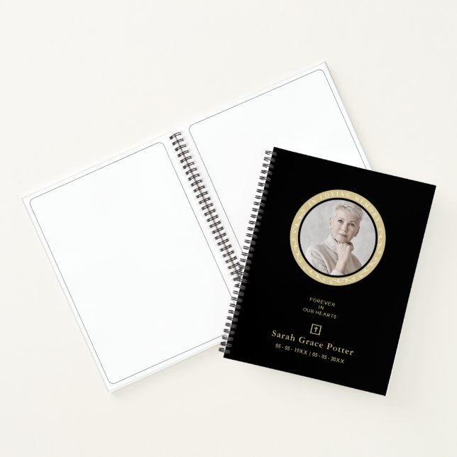 Foto Zierdenkmäler Loved One Beerdigung Notizbuch (Innenseite)