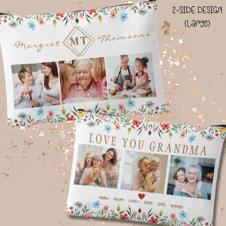 Foto-Zubehörbeutel mit floraler Monogramm zur Mama Zubehörtasche