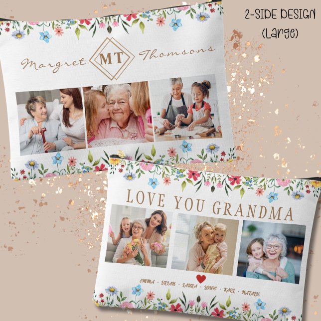Foto-Zubehörbeutel mit floraler Monogramm zur Mama Zubehörtasche (Von Creator hochgeladen)