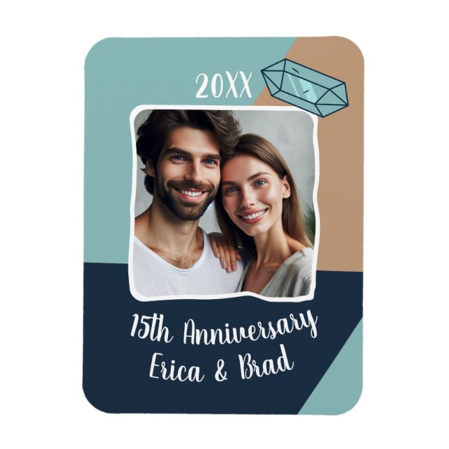 Foto zum 15. Geburtstag der Kristallhochzeit Keepa Magnet (Vertikal)