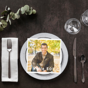 Foto zum 50. Geburtstag Hallo 50 Männer Luncheon Serviette