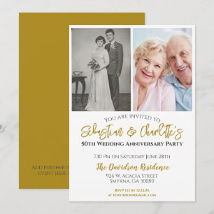 Foto zum 50. Hochzeitstag Einladung
