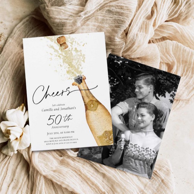 Foto zum 50. Hochzeitstag Einladung (50th Wedding Anniversary Photo Invitation)