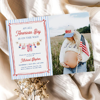 Foto zum All American Boy 4. Juli-Baby Shower Einladung