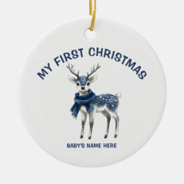 Foto zum ersten Weihnachten des Babys im Wasserfar Keramik Ornament