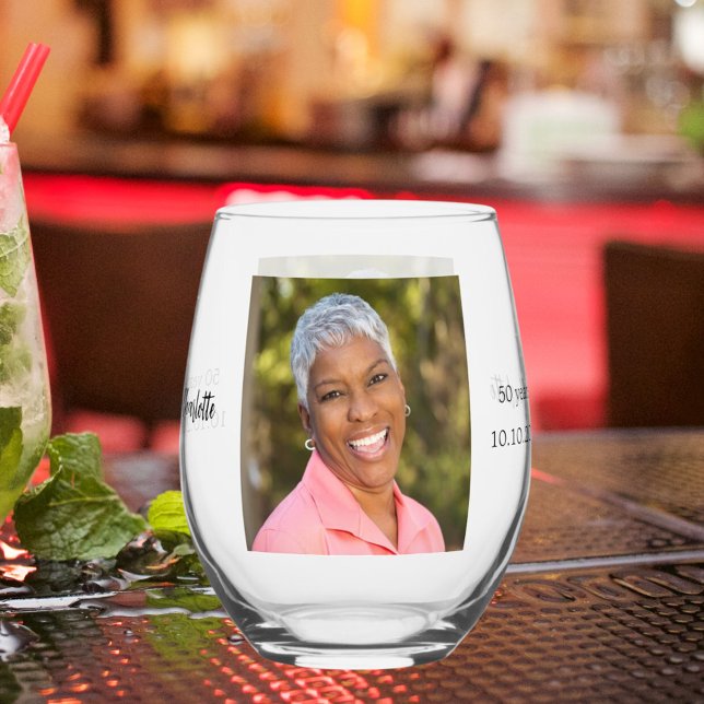 Foto zum Geburtstag Weinglas Ohne Stiel (Von Creator hochgeladen)