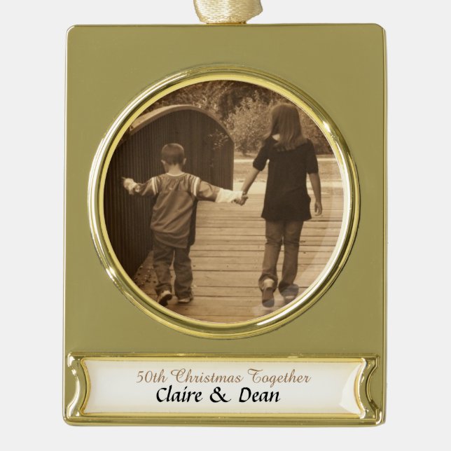 Foto zum Goldenen Jahresanfang  Banner-Ornament Gold (Vorderseite)