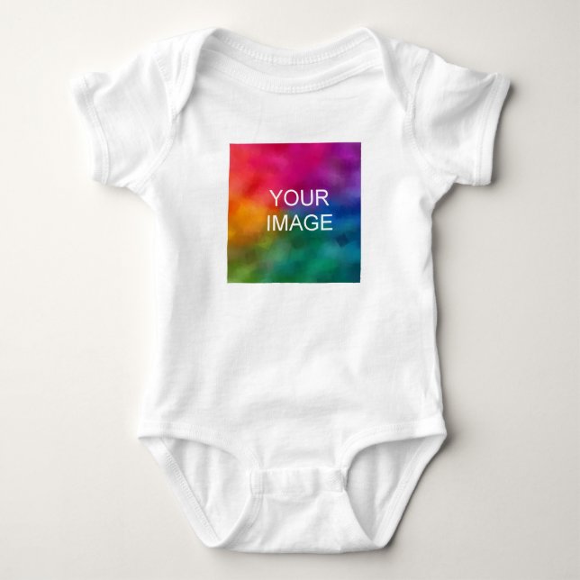 Foto zum Hochladen von Text Jersey White Unisex Baby Strampler (Vorderseite)