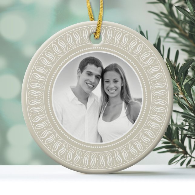 Foto zum Hochzeitstag Keramikornament (Personalized Photo Ornament)