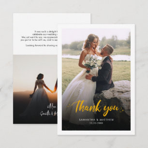 Foto zum Hochzeitstag per Hand Dankeskarte