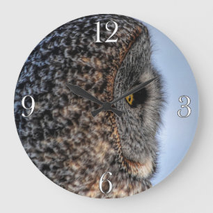 Foto zum Zurückhalten des großen grauen Auwl Große Wanduhr
