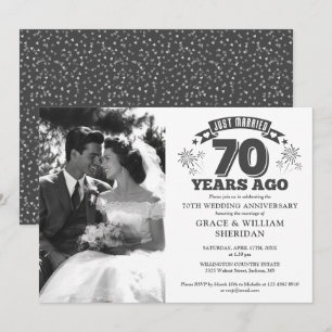 Foto zur 70. Hochzeitsjubiläum 'Gerade Verheiratet Einladung