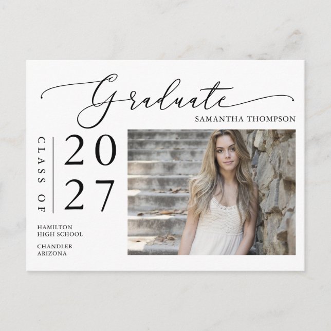 Foto zur Ankündigung eines einfachen Skriptschulab Postkarte (Vorderseite)