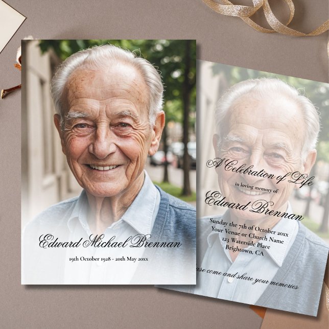 Foto zur Beerdigung Elegante Einladung (Von Creator hochgeladen)