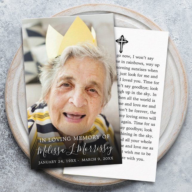 Foto zur Beerdigung Visitenkarte (Funeral Memorial Prayer Photo Business Card)