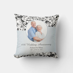 Foto zur diamantenen Hochzeit nach 60 Jahren Kissen