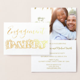 Foto zur Einladung von "Gold Foil Floral Engagemen