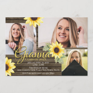 Foto zur Einladung von Sonnenblumen und Barnholz