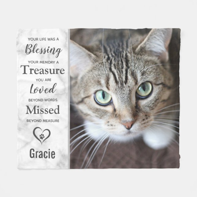 Foto zur Erinnerung an Cat Memorial Fleecedecke (Vorderseite (Horizontal))