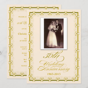 Foto zur Feier des 50. Hochzeitstagsjubiläums Einladung