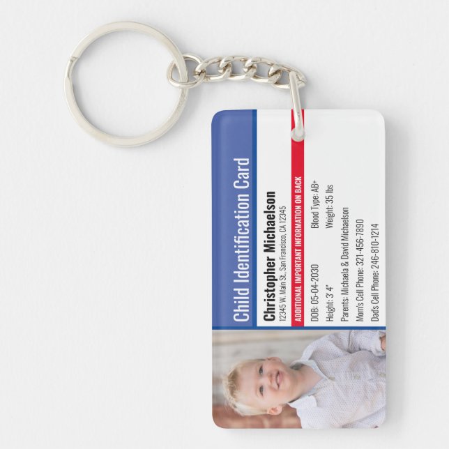 Foto zur Identifizierung von Kindern und Jugendlic Schlüsselanhänger (Vorderseite)