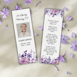 Foto zur lila Blume Beerdigung Lesezeichen