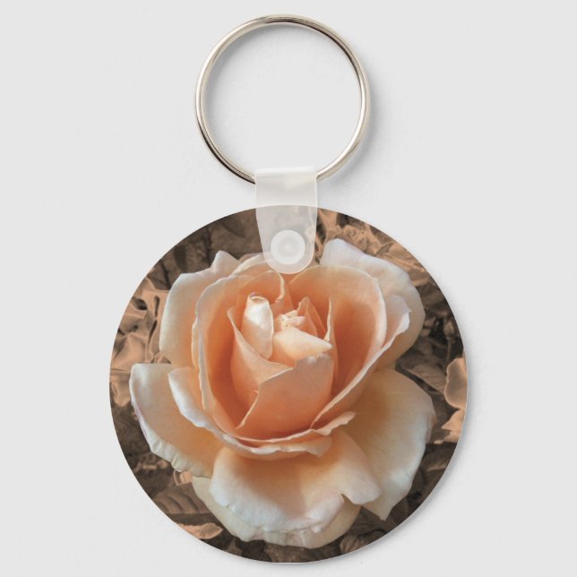 Foto zur Rose der Creme Orange Schlüsselanhänger (Vorderseite)