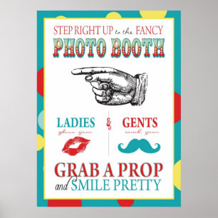 Fotoautomaten-Schild Karneval Zirkus Geburtstag L Poster