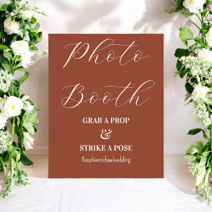 Fotoautomaten-Terrrakotta-Braun-Hochzeitsplakat Poster