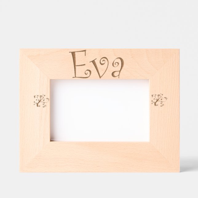 Fotobild Geburt Eva – Geschenk für Neugeborene Geätzte Rahmen (Vorderseite)