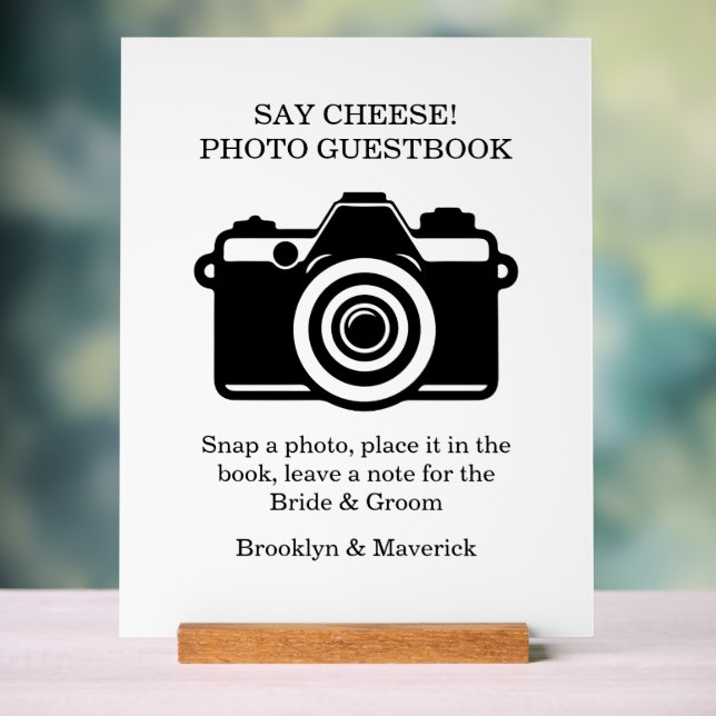 Fotobooth-Gästebuch Hochzeit Acrylschild (Neutral)