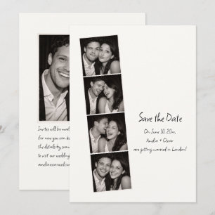 Fotobooth-Streifen Handgeschrieben Minimal Hochzei Save The Date