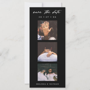 Fotobooth Strip Chic Black QR Save the Date