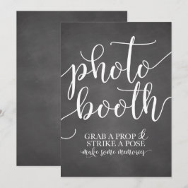 Fotobooth Wedding Sign - Grab a Prop Strip a Pose Einladung