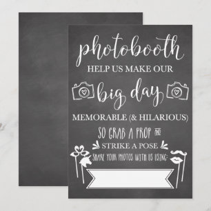Fotobox-Hashtag-Hochzeitsschild Einladung