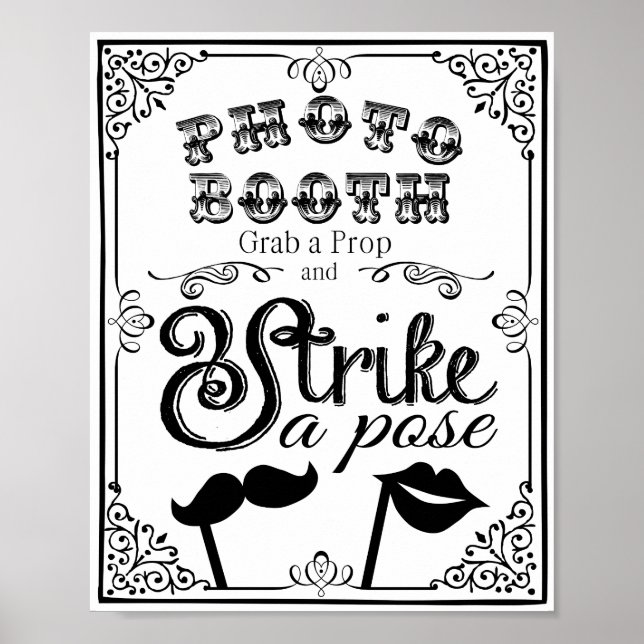 FOTOBOX Hochzeit oder Partyschild Poster (Vorne)