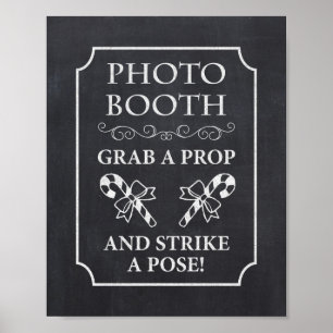 Fotobox Weihnachten Winter Tafel-Schild Poster