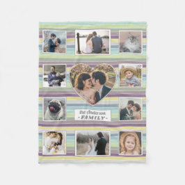 FotoCollage 11 für die Familie - Retro-Streifen Fleecedecke
