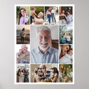 Fotocollage 12 Bilder 12x16 18x24 24x32 Weiß Poster