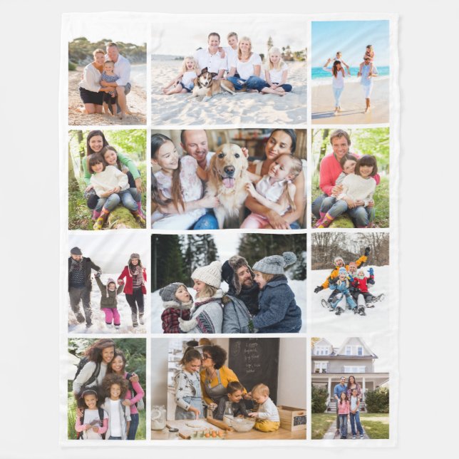 FotoCollage 12 Bilder Fleecedecke (Vorderseite)