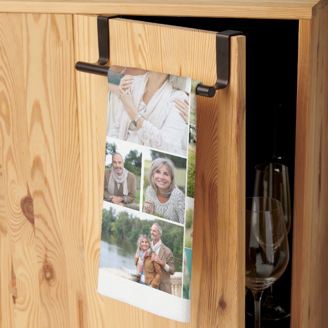 FotoCollage 31 Picture White Geschirrtuch (Drittel gefaltet)