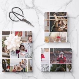 FotoCollage 3 Verschiedene Wrapping Paper Sheets Geschenkpapier Set